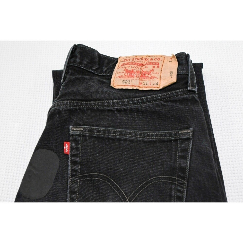 Levi’s 501 Black Vintage Jeans 31x34 Made in Mexico Distressed